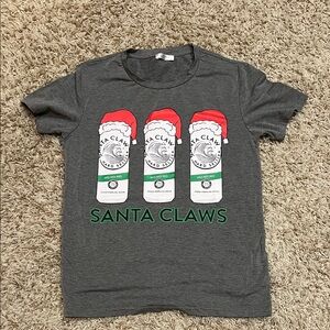 Santa Claws Graphic Tee in Gray